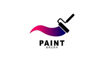 Brush and paint with full color with minimalist design style logo vector