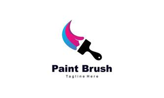 Brush and paint with full color with minimalist design style logo vector