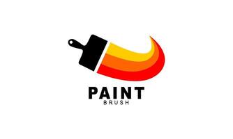 Brush and paint with full color with minimalist design style logo vector