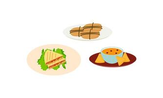 mexicano comida firma platos ilustración vector