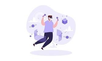 ilustración del concepto de realidad virtual vector