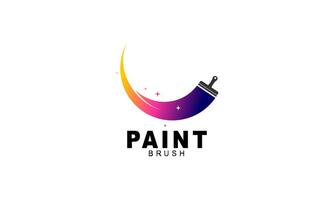 Brush and paint with full color with minimalist design style logo vector