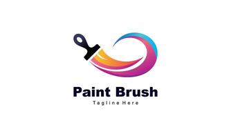 Brush and paint with full color with minimalist design style logo vector