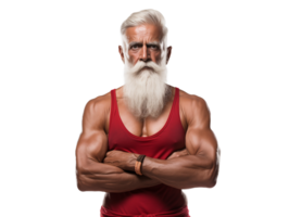 Muscular senior citizen oldman indian man png