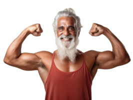 Muscular senior citizen oldman indian man png