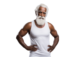 muscular mayor ciudadano anciano indio hombre png