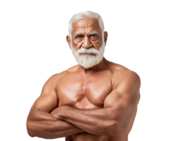 muskulös senior medborgare gammal man indisk man png