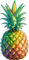 ananas frukt tecknad serie stil png