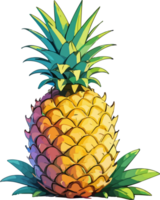 ananas fruit dessin animé autocollant png