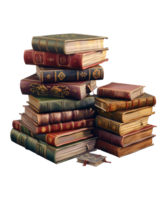 3d illustration stack of book isolated background png