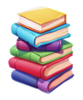 3d illustration stack of book isolated background png