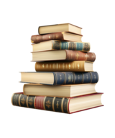 3d illustration stack of book isolated background png