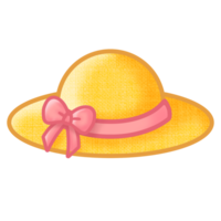 summer hat with ribbon on transparent background png