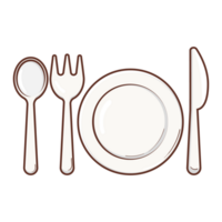 assiette et coutellerie clipart png