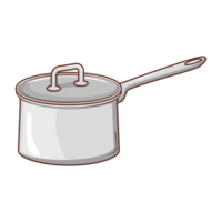 cartoon saucepan with lid. png