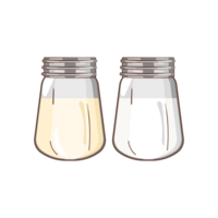 Ingredient jar of pepper and salt png