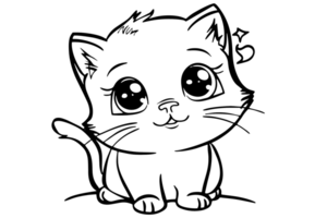 gatto cartone animato carino colorazione animale png