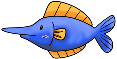 Cartoon color sea animals. Cute aquatic underwater wildlife element illustration png