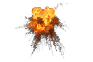 Aerial explosion on transparent background png