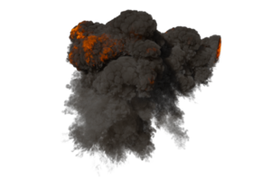 Aerial explosion on transparent background png