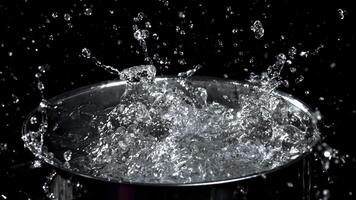 Super slow motion splashing water. High quality FullHD footage video