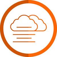 Mist Line Orange Circle Icon vector