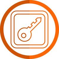 Key Line Orange Circle Icon vector