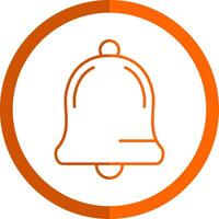 Notification Line Orange Circle Icon vector