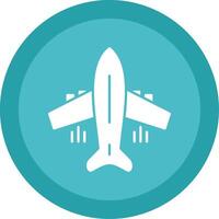 Flying Airplane Glyph Multi Circle Icon vector