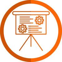 Presentation Line Orange Circle Icon vector