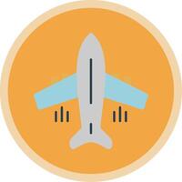 Flying Airplane Flat Multi Circle Icon vector