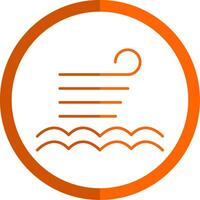 Calm Line Orange Circle Icon vector