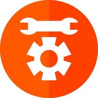 Technical Support Glyph Red Circle Icon vector