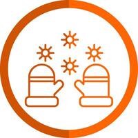 Winter gloves Line Orange Circle Icon vector