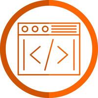 Coding Line Orange Circle Icon vector