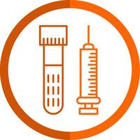 Injection Line Orange Circle Icon vector