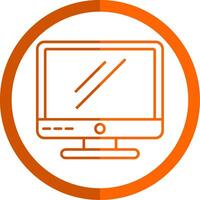 Monitor Line Orange Circle Icon vector