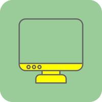 Monitor Filled Yellow Icon vector