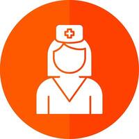 Nurse Glyph Red Circle Icon vector