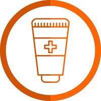 Hand Sanitizer Line Orange Circle Icon vector