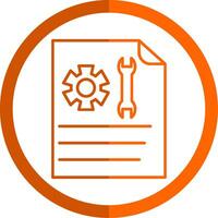 Technical Support Line Orange Circle Icon vector