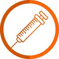 Injection Line Orange Circle Icon vector