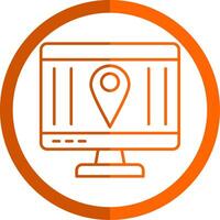 Location Line Orange Circle Icon vector