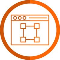 Text Editor Line Orange Circle Icon vector
