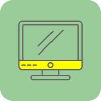 Monitor Filled Yellow Icon vector