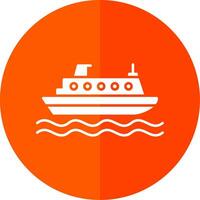 crucero glifo rojo circulo icono vector