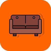 Sofa Bed Filled Orange background Icon vector