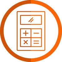 Calculation Line Orange Circle Icon vector