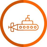 Submarine Line Orange Circle Icon vector