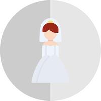 novia plano escala icono vector